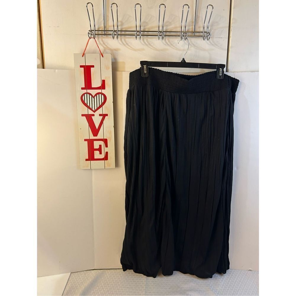Faded Glory Black maxi elastic 4x (26w-28w)‎ skirt rn#104318 nwot